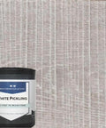 Give Your Project Some Serious Swagger With This Dreamy White Pickling Oil Stain, 1 quart, on textured wood background.