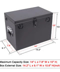 Tough As Nails Lockable Steel Battery Box Adjustable Heavy Duty Marine Rv Car Relocation Kit Waterproof, 14.2x9.1x10.6 inches.