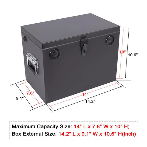 Tough As Nails Lockable Steel Battery Box Adjustable Heavy Duty Marine Rv Car Relocation Kit Waterproof, 14.2x9.1x10.6 inches.