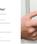 Image of Top Shelf Biometric Fingerprint Smart Deadbolt with hand accessing biometric panel, showcasing keyless entry features.
