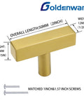 Gold Finish Square Bar Cabinet Knob Set 25 Pack Built To Last Brass Coated Stainless Steel Hardware For Cabinets Drawers