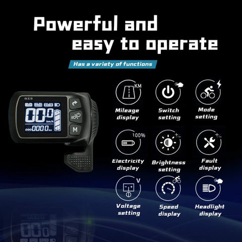 All In One Ebike Controller Kit 24V 36V 48V Compatible 25A 500W Brushless Motor Controller With LCD and various settings