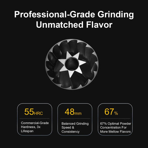 Cross-section view of a conical burr from a Portable Coffee Grinder With 60 Grind Settings And Conical Burr, USB C Rechargeable, 4400mAh Battery