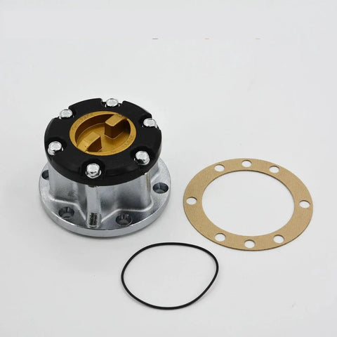 Straight Plug And Play Heavy Duty Mechanical Free Wheel Locking Hubs For Suzuki SJ413 SJ410 And X90 26 Spline Alloy Build 4381060A00 showing hub and gasket.