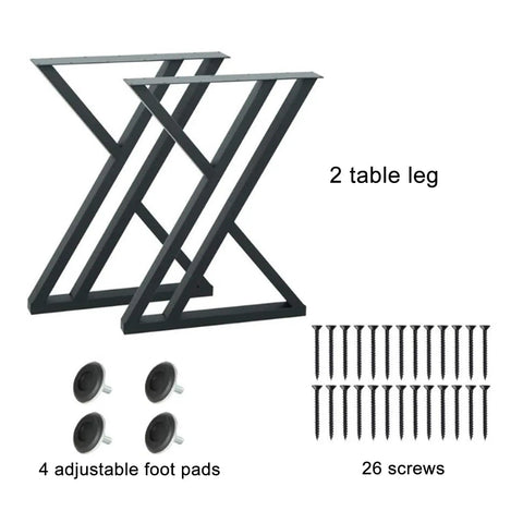 Heavy Duty 28 Inch Metal Table Legs Set For DIY Furniture with screws and adjustable foot pads