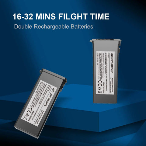 Double rechargeable batteries for 4K Camera GPS Drone With Auto Return And Foldable Design, Brushless Motor Mini RC Quadcopter.