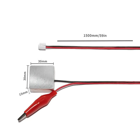 CNC Z Probe Touch Plate 2-Pin Aluminum 30x30x15mm For Engraving And Milling Machines with connected wire
