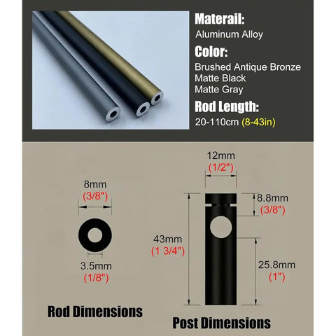 Rock Solid Aluminum Shelf Brackets 2 Pack Metal Guard Rails For Floating Shelves dimensions and material details.