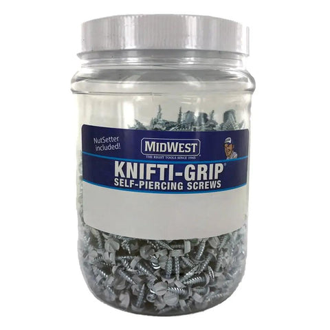 Self Piercing Screws No 7 By One Half Inch 1000 Piece Set With Carrying Tub And One Quarter Inch Bit White Finish Heavy Duty