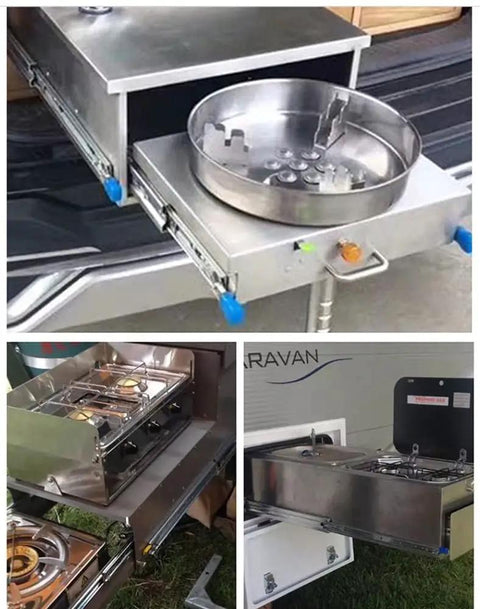 Heavy Duty Full Extension Ball Bearing Drawer Slides Three Section Cabinet Pull Out Tracks Silver Finish with storage surface.