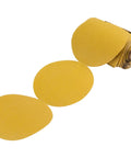 Yellow 320 Grit 6 Inch PSA Self Adhesive Sanding Discs Aluminum Oxide Sandpaper 100 Pack Stickyback Discs visible in a roll