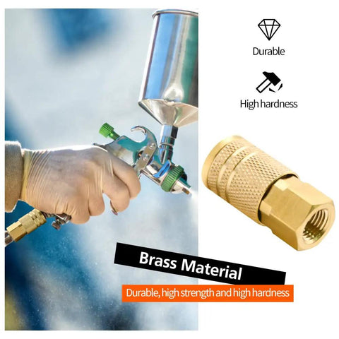 Twenty Pack One Quarter Inch Brass Female Industrial Quick Connectors For Air Hoses NPT Female Threads Three Hundred PSI Durable Fittings For Pro Jobsites And Auto Shops