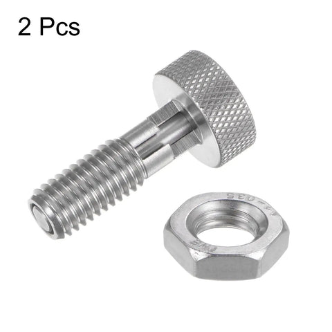 Heavy Duty Stainless Steel Spring Plunger With Knurled Handle Delivering Smooth Retractable Action And M10 X 1.5 Threads, two pieces.