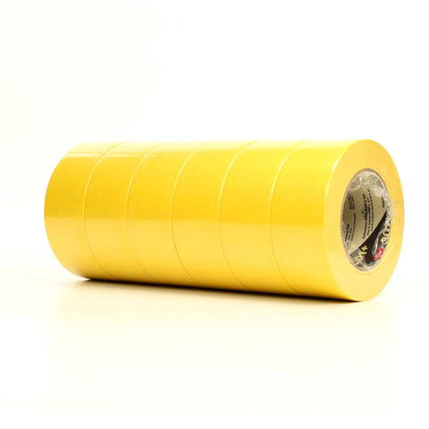 Industrial Strength Yellow Masking Tape For Paint Masking In Automotive And Specialty Vehicle And Industrial Applications, 36 Mm By 55 M, High Hold Performance With Easy Visibility, Case Of 24, rolls stacked