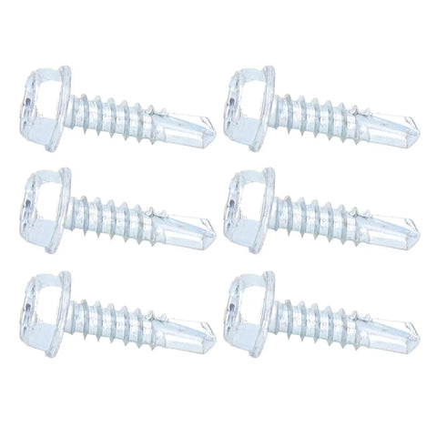 No Pre Drilling Needed Self Drilling Screw Kit 4.8x19mm zinc plated carbon steel fasteners for sheet metal and wood, 6 screws shown