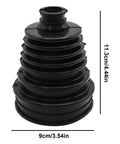 Universal CV Axle Boot Repair Kit Featuring Knockout Durability And Lock Tight Clamps For Shafts 19Mm To 24Mm, black rubber boot close-up.