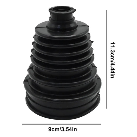 Universal CV Axle Boot Repair Kit Featuring Knockout Durability And Lock Tight Clamps For Shafts 19Mm To 24Mm, black rubber boot close-up.