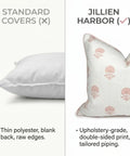 Floral Block Print Pillow Cover In Blush Pink And Off White For Cozy Grandmillennial Decor 20x20 Decorative Throw Pillow Case With Durable Upholstery Fabric Tailored Light Pink Piping And Vintage Chic Vibe. double-sided print pillow cover with floral design