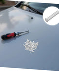 Get Those Dings Gone With These 50 Silver Metal Car Body Repair Welding Studs 4mm on car hood with screwdriver.