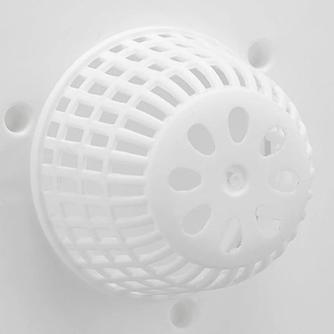 Close-up of Jauarta Plastic Bathtub Drain Stopper, Effective Hair Trap, white durable plastic with a grid design.