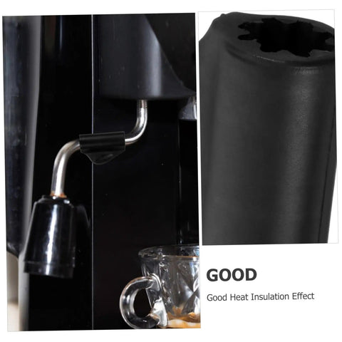 Steam Wand Heat Shield Sleeve For Espresso Machines Insulated Pipe Cover Replacement Kit Water Heat Insulation Durable Rubber Sleeve For Coffee Maker Home Barista Setup Easy Install next to coffee maker and detail image