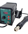 Hot Air Soldering Station For BGA And SMD Rework With Digital Display, 220V Pro Grade Hot Air Tool showing temperature settings