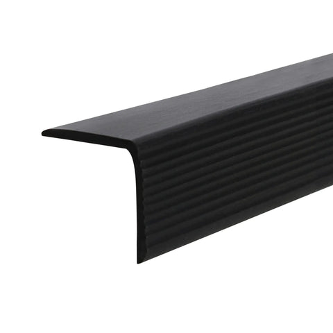 Black Vinyl Stair Nosing 36 Inch Edge Protector With Non Slip Tread For Residential Stairs Durable Trim To Guard Steps Cut To Length