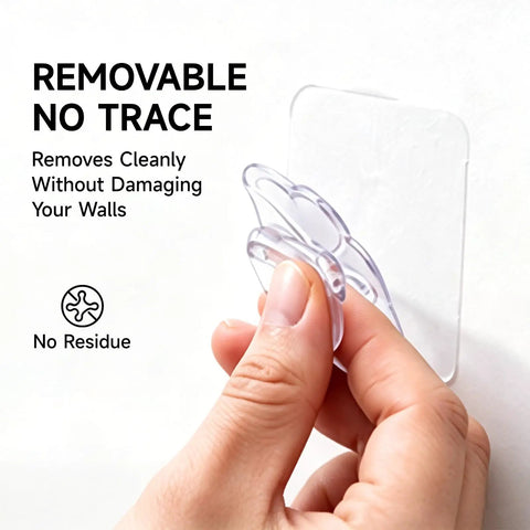 16 Pack Invisible Adhesive Hooks Heavy Duty 22 Pounds Crystal Clear Wall Mount No Drill Stick On Holders Rock Solid And Zero Hassle For Bathroom Kitchen And Home Organization