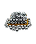 100 x .61 Cal Kinetic Projectiles Compatible with Byrna CL, 0.61 Caliber Aluminum Self Defense Balls on wooden block