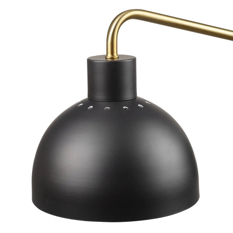 Farmhouse Chic Plug In Or Hardwired Wall Sconce With Matte Dark Gray Finish And Antique Brass Accent Arm Black Fabric Cord And Inline On Off Switch Perfect For Bedroom Lighting And Hallways