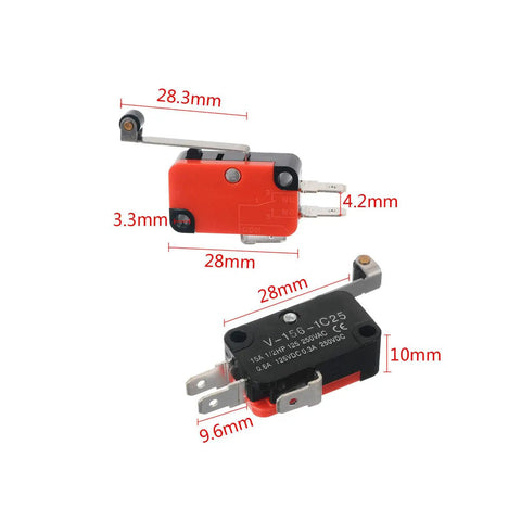 20 Pack V 156 1C25 SPDT Limit Switches With Silver Alloy Contacts And Roller Lever Actuator showing dimensions