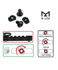Badass Mlok Standard Screw And Nut Kit With 12 Millimeter Fasteners For Rifle Accessories includes screws and locking nuts, installation guide.