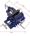 Solid Cast Iron Cross Slide Vise, 4 Inch Drill Press Vise With Two Way X Y Movement For Precision Metal Milling And Woodworking, 12.8x13.2 inches
