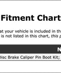 Fitment chart for Mazda 6 Rear Disc Brake Caliper Pin Kit 2014 2015 Pro Grade OE Replacement, includes model years and notes.