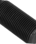 Close-up of a threaded metal rod from Hydraulic Punch Driver Kit Knockout Tool For Electrical Conduit And Metal Sheet Punching Set With Punch And Die.