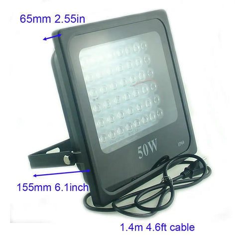 Lit 50W UV LED Flood Light Blacklight For Curing Glue, Aquarium Glow, Fishing, Night Parties, And Art Projects 395nm-400nm 110V US Plug