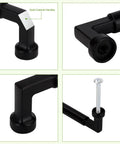 Ten Pack 5 Inch Matte Black Zinc Alloy Cabinet Handles And Drawer Pulls 128mm Hole Centers Durable Scratch Resistant Finish details