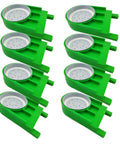 Green Bee Hive Feeder Kit Eight Pack for Easy Water or Sugar Syrup Feeding in Hives Drip Free Vacuum Seal Quick Install