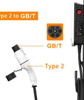 Heavy Duty Type Two To Type One Electric Charger Adapter SAE J1772 Converter with Type 2 and GB/T connectors.