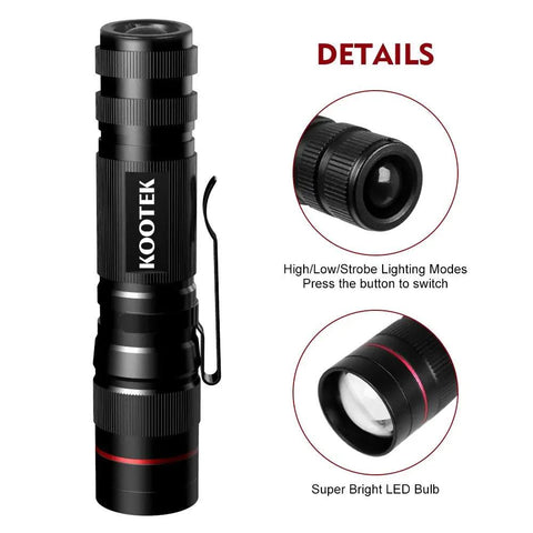 Mini LED Pocket Pen Flashlight 5 Pack Waterproof Zoomable Bright Light For Kids And Outdoor Adventures Portable EDC Utility Up To 300 Lumens Ideal For Camping Hiking Biking And Emergencies