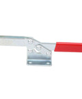 Front view of Built Tough Quick Toggle Clamp Set For Woodworking And Metalworking Vertical Workholding Fixture with red handle.