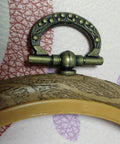 Close-up of antique bronze finish knob from Mini Cabinet Knob Set Ten Pack with self tapping screws for furniture hardware, size 24x27mm.