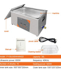 Hualuck 6 Liter Digital Ultrasonic Cleaner With Heat Function Heated Bath Tank showing 30L stainless steel cleaner, control panel, and accessories.