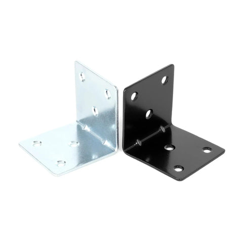 Heavy Duty L Shaped 90 Degree Metal Angle Brackets for DIY Furniture and Woodworking Solid Steel Corner Brackets in two colors