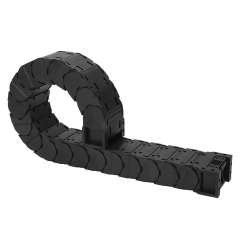 Rock Solid Low Noise Full Enclosed Nylon 66 Cable Drag Chain for CNC Machines D30x38mm 1m length, black