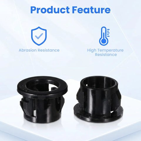 Pack Of 50 Tough Plastic Grommets For Wiring One Half Inch Holes Black Snap Bushing With One Half Inch Mounting Diameter For Cables Up To Three Eighths Inch And Smaller, Cable Protection And Easy Snap Fit, black ABS grommets