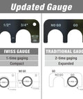 Comparison of updated and traditional Go/No-Go gauges for 1/2 in and 3/4 in Pex Crimping Tool Dual Size One Half Inch And Three Quarter Inch Heavy Duty
