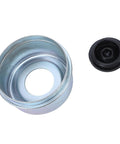 Trailer Wheel Bearing Protector 2.72 Inch Hub Cap, Metal And Rubber Dust Shield for marine and RV axles, tough for harsh environments.