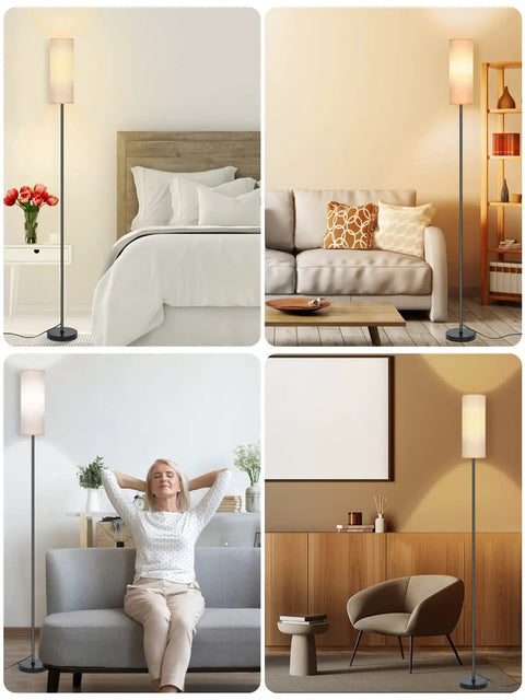 Dimmable Floor Lamp With Remote Control 10W Color Changing LED Bulb Included Tall Modern Standing Floor Lamp in various rooms.