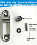 Heavy Duty Sliding Door Roller Replacement Kit Built With Rust Proof Stainless Steel Patio Door Wheels And Smooth As Slick gliding action, detailed parts laid out.
